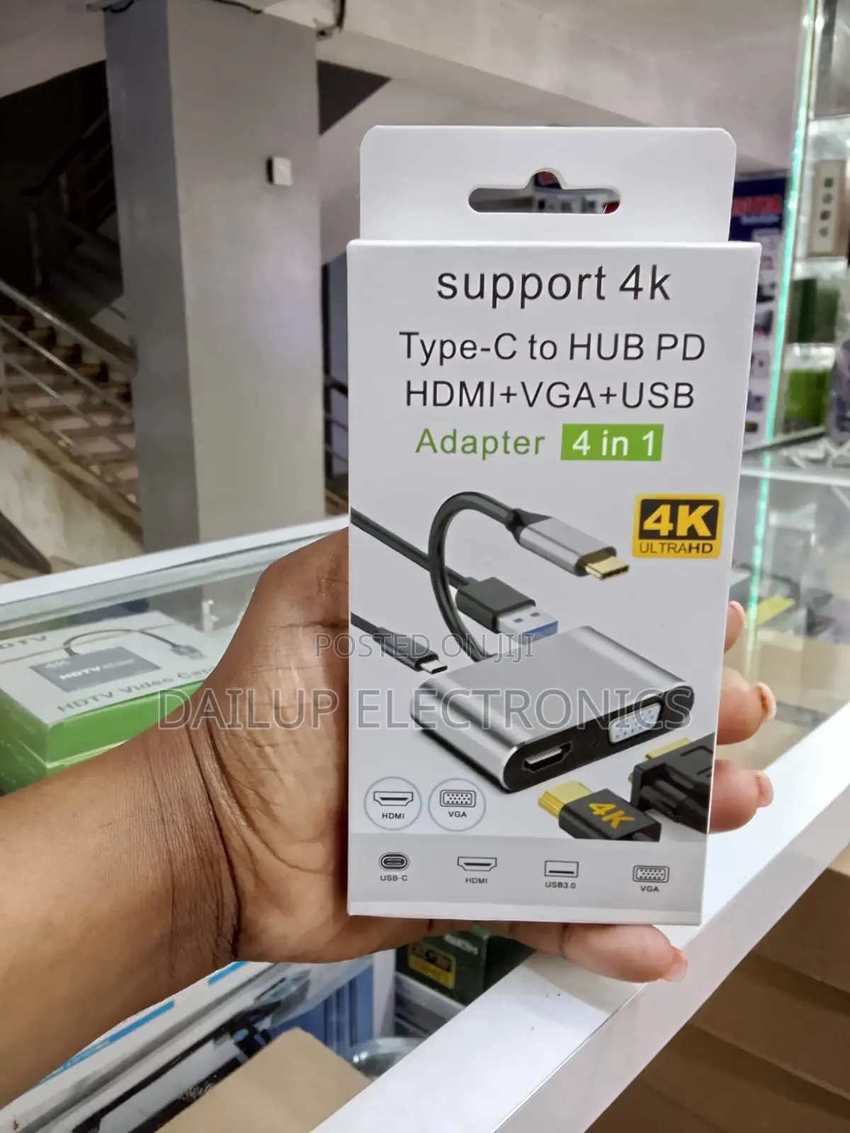 Type C to Hub PD HDMI+VGA+USB