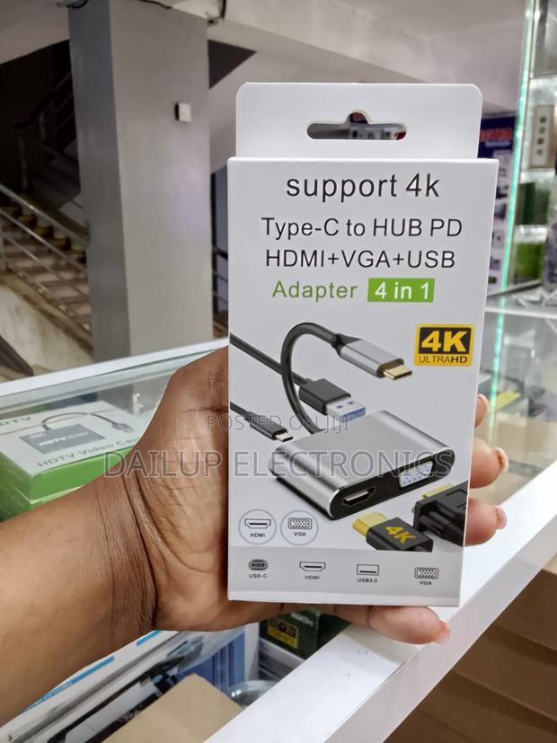 Type C to Hub PD HDMI+VGA+USB