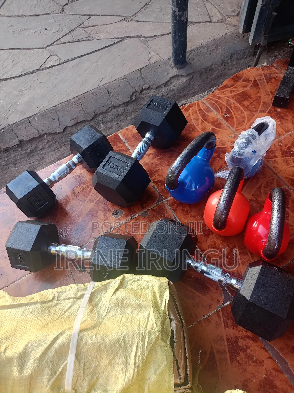 Hexagonal Dumbbell , 10kg Pair