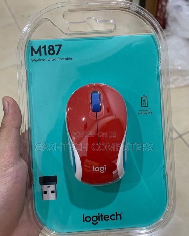 Logitech M187 Wireless Mini Mouse, Red - main view