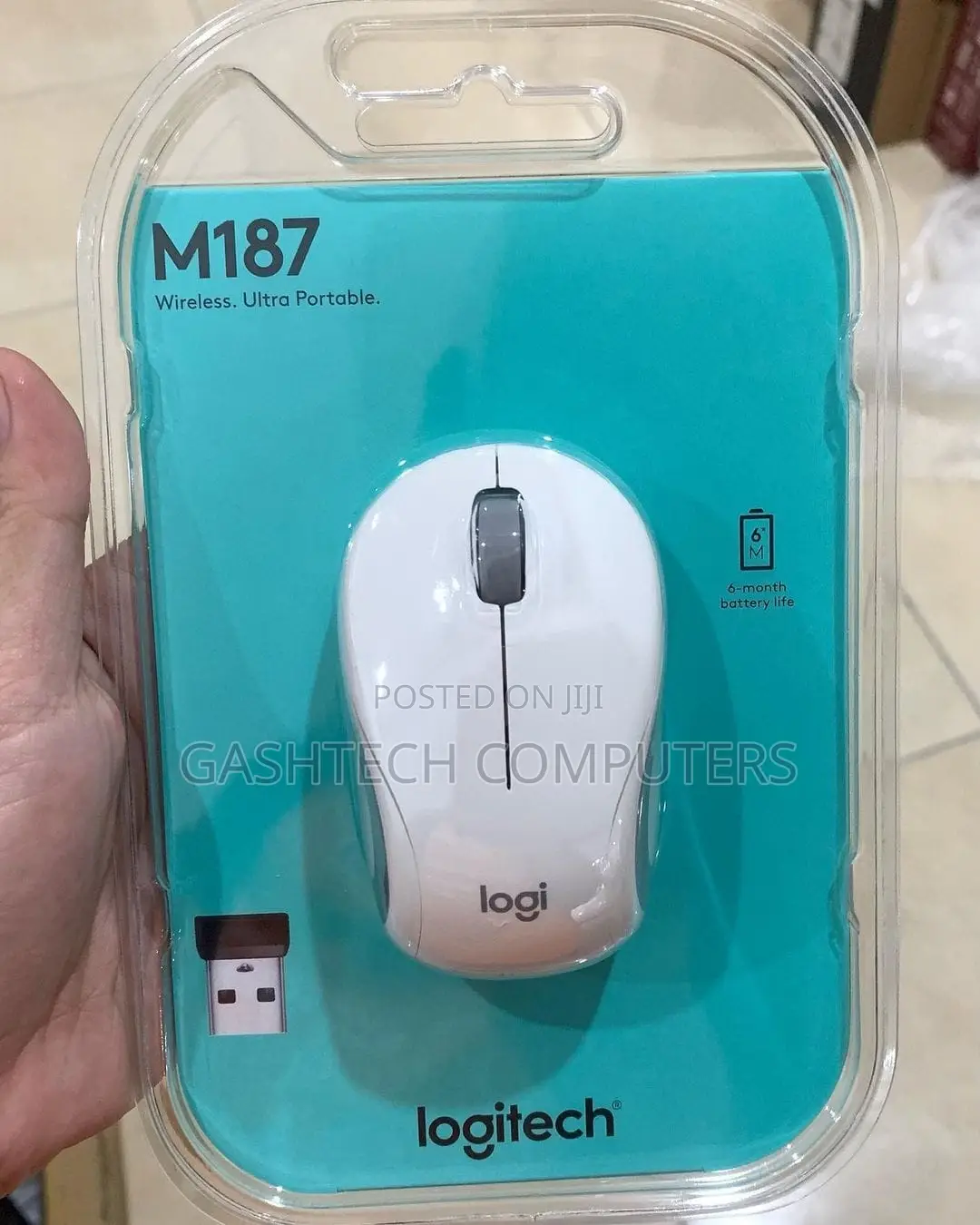 Logitech M187 Mini Wireless Mouse White