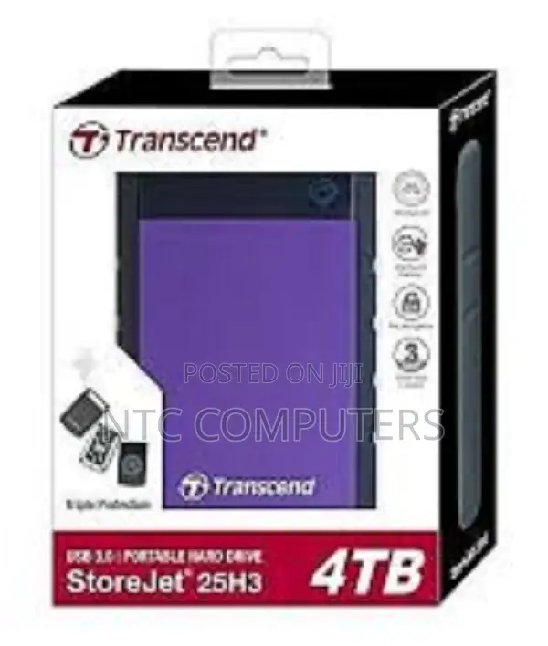 Transcend External HDD 4TB - Purple - TS4TSJ25H3P