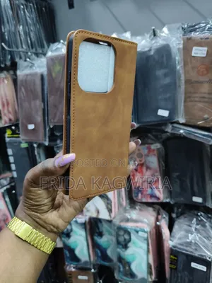 Oppo A3X Brown Leather Flip Case With Card Pockets