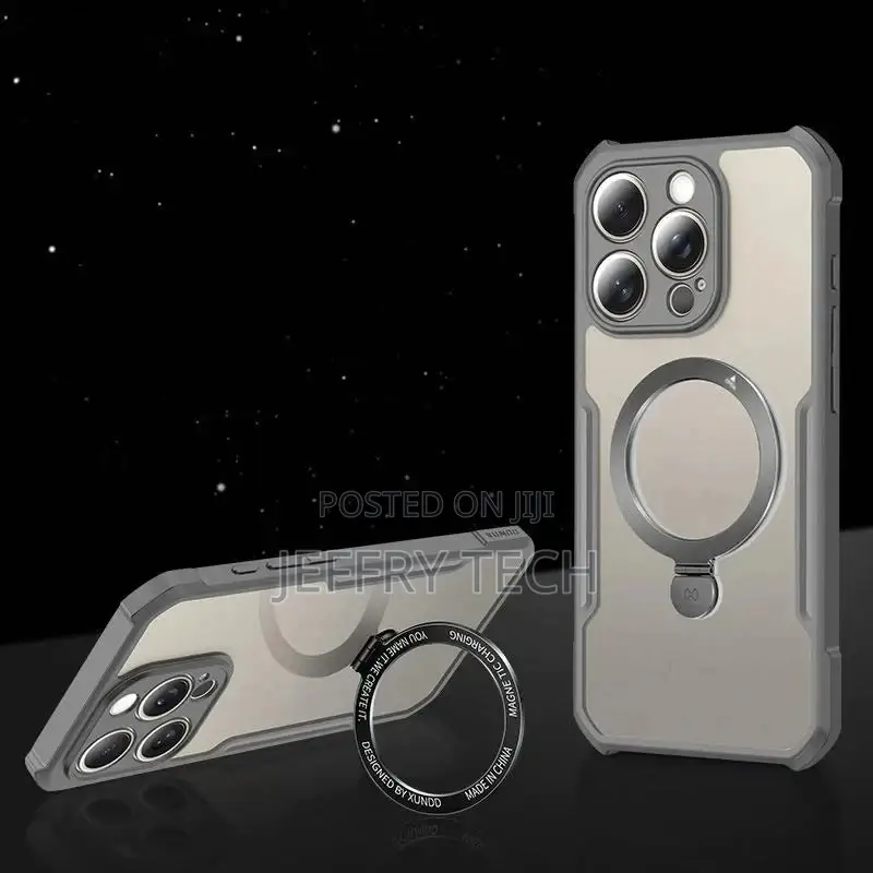 iPhone 15 Pro Max Shockproof Bumper Magsafe Stand Back Cover