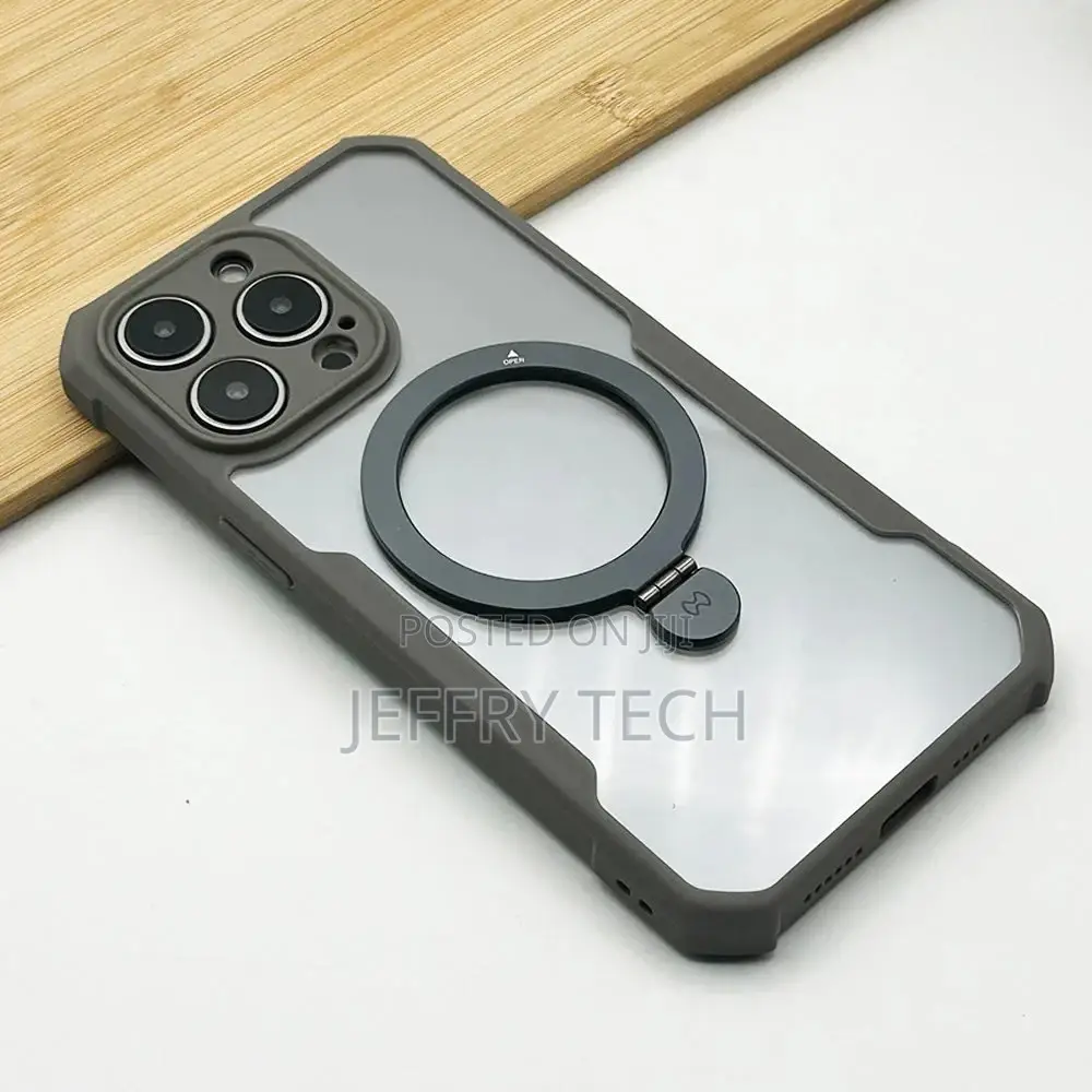 iPhone 15 Pro Max Shockproof Bumper Magsafe Stand Back Cover