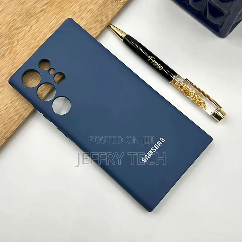 Samsung Galaxy S24 Ultra Liquid Silicone Case Cover Dark Blu