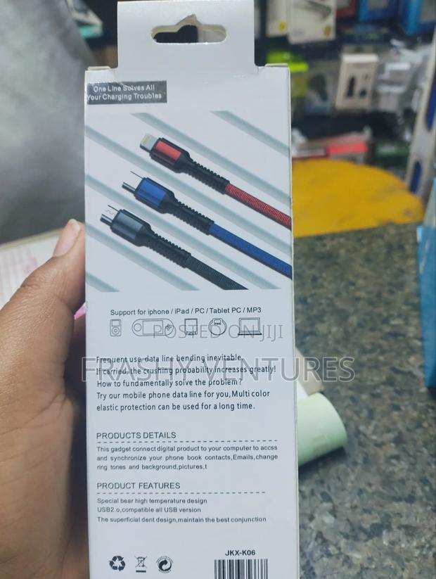 3 in 1 USB Cable Charger Cable - thumbnail 2