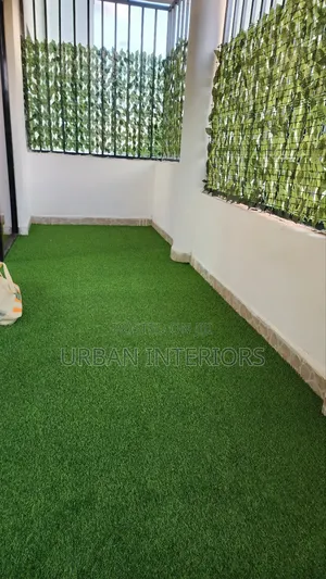 Balcony Grass Carpet With Balcony Fence