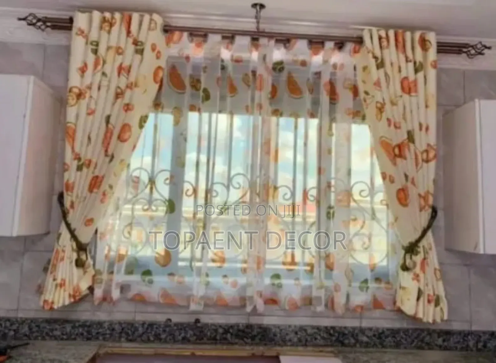 3m Fruit Themed Kitchen Curtains and 2m Matching Sheer
