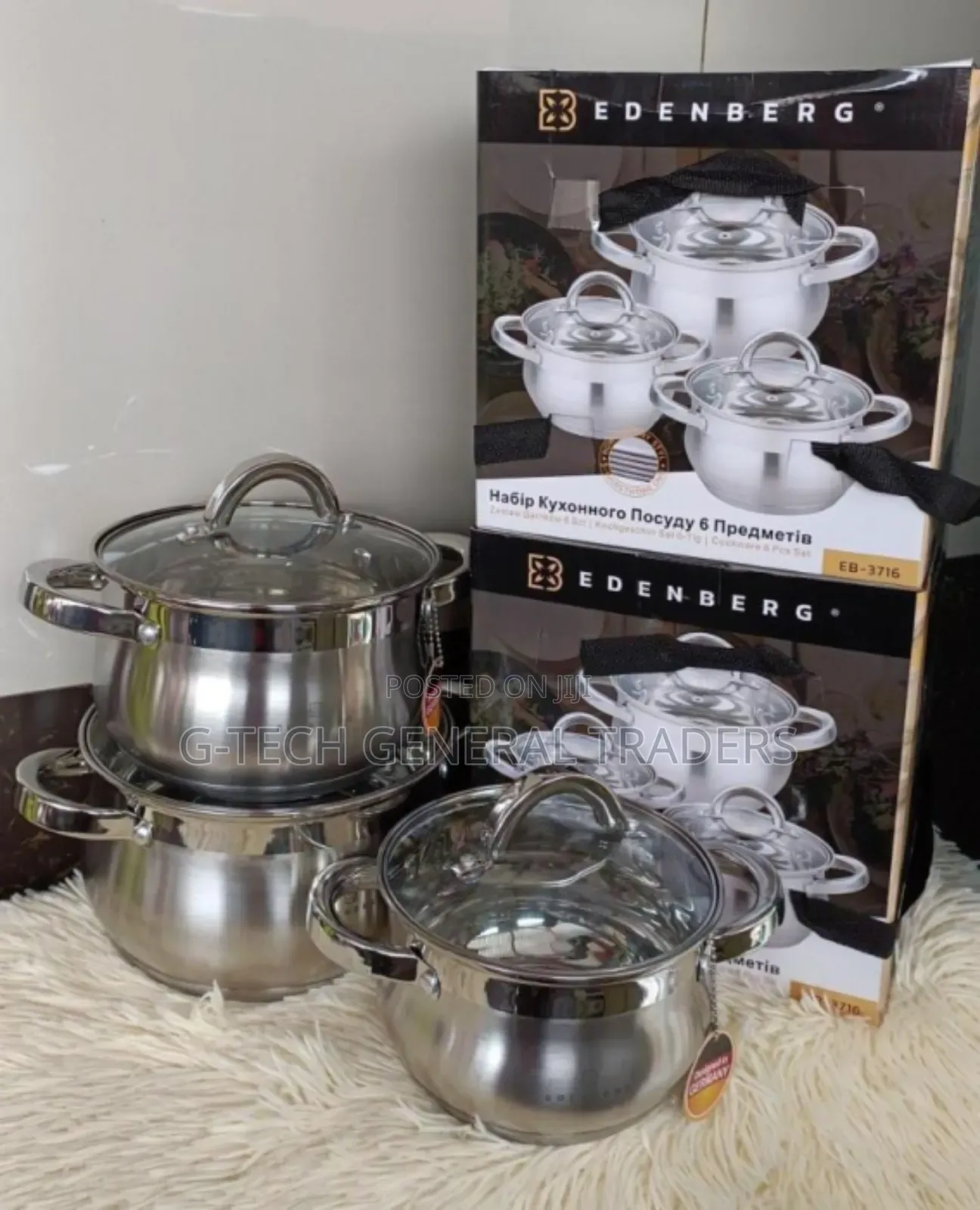 Edenberg Eb-3716 Heavy Duty Stainless Steel -6pcs
