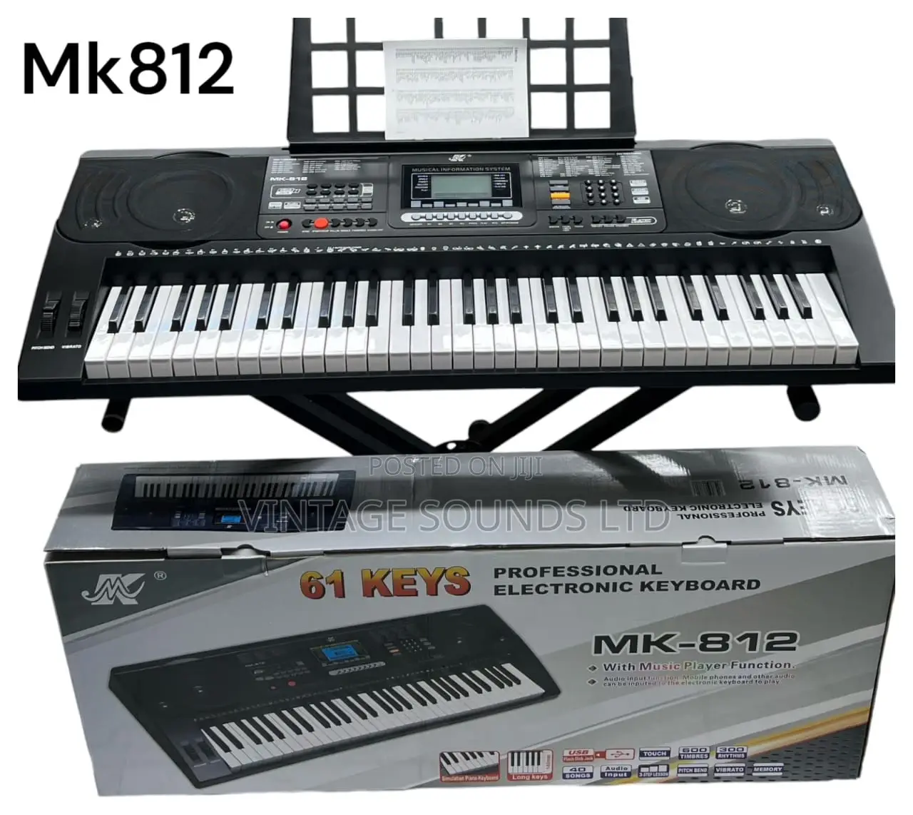 ADVANCED MK812 Professional Electronic Keyboard 61key W/Usb