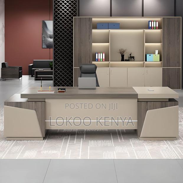 Office Tables:1800mm Modern Beige Executive Office Table - main view