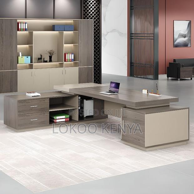 Office Tables:1800mm Modern Beige Executive Office Table - thumbnail 3