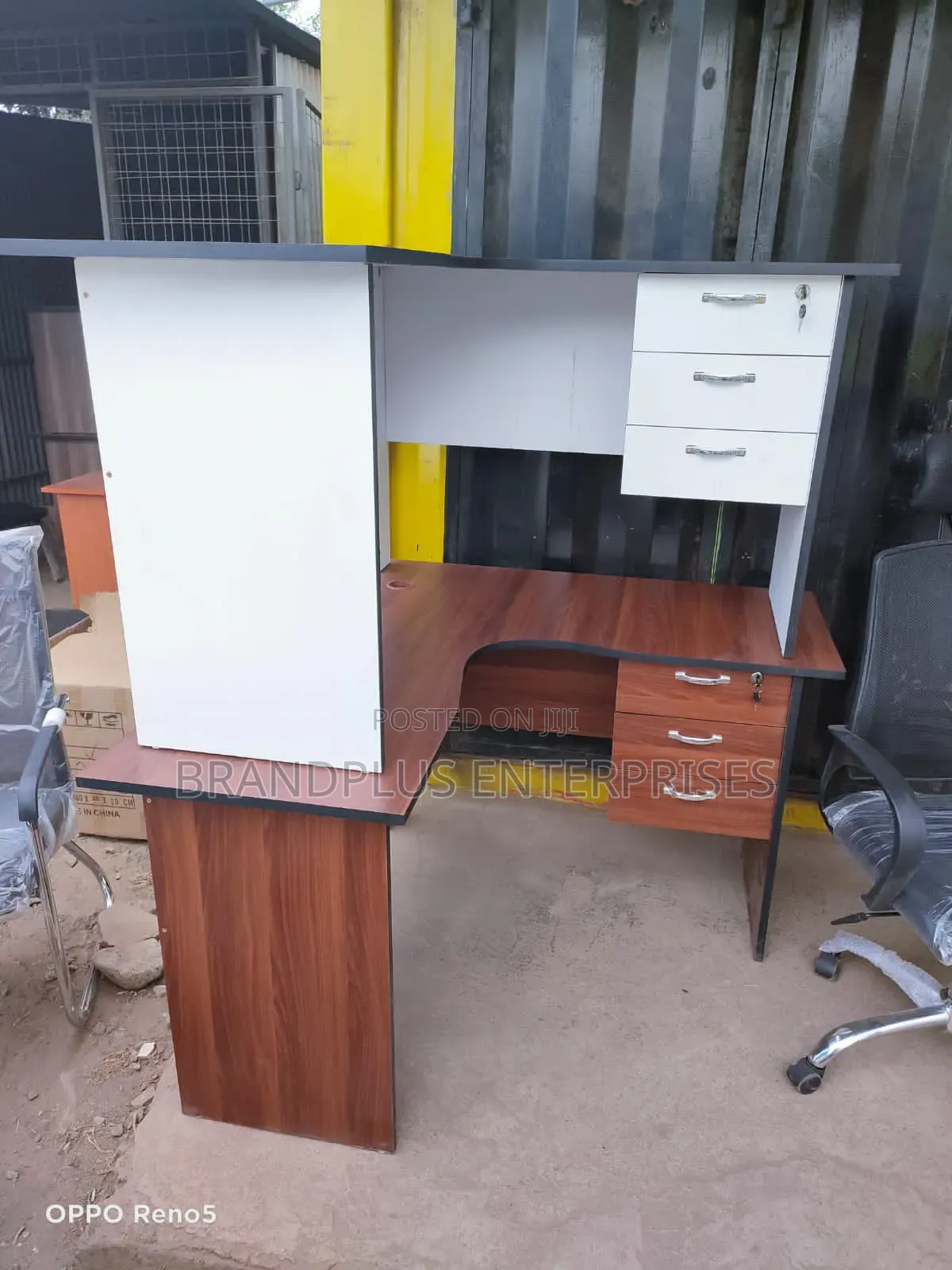 Dark Walnut L Shaped Desk