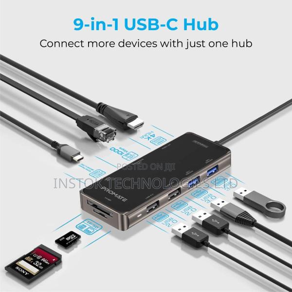 Promate Primehub-go 9-in-1 USB-C Hub With 100W PD