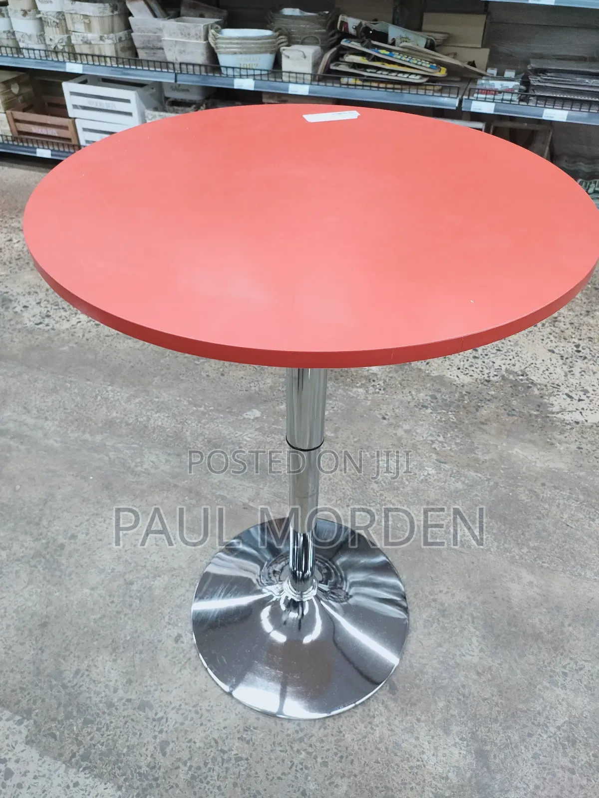 Red Round Casual Table