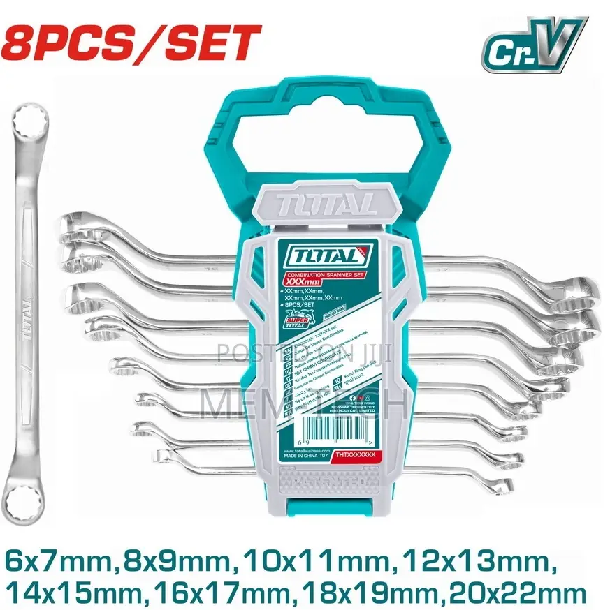 Total THT102486 8pcs Offset Ring Spanner Set Size:6-22mm