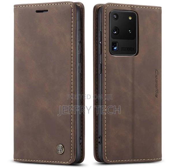 Samsung Galaxy S20 Ultra Wallet Magnetic Flip Case Coffee - main view