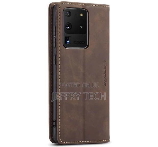 Samsung Galaxy S20 Ultra Wallet Magnetic Flip Case Coffee - thumbnail 2