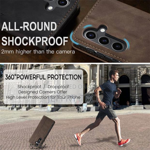 Samsung Galaxy S24 Plus Wallet Suede Leather Case Coffee - thumbnail 3