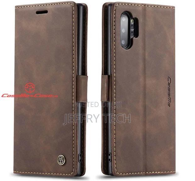 Samsung Galaxy Note 10 Plus Wallet Magnetic Stand Case Coffe - main view