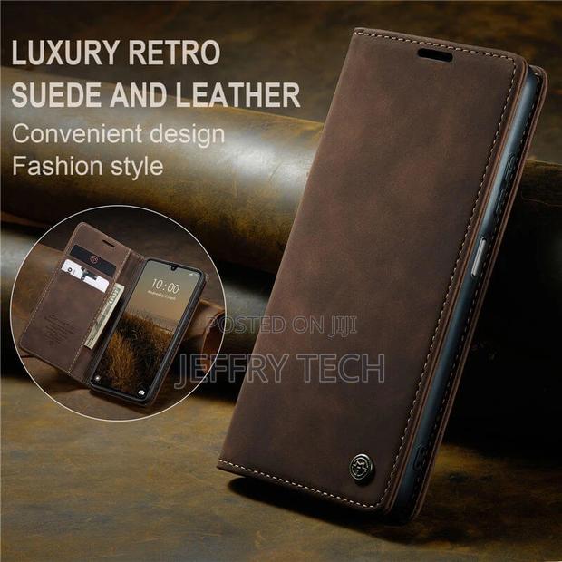 Xiaomi Redmi 13C Wallet Suede Leather Case Coffee