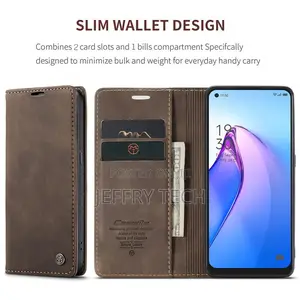 OPPO Reno8 5G Wallet Retro Suede Leather Case Coffee