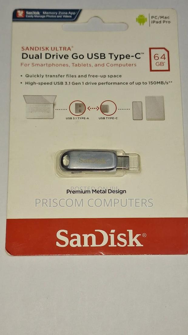 64GB Sandisk Flash Disk Drive Dual OTG USB Type C - thumbnail 2