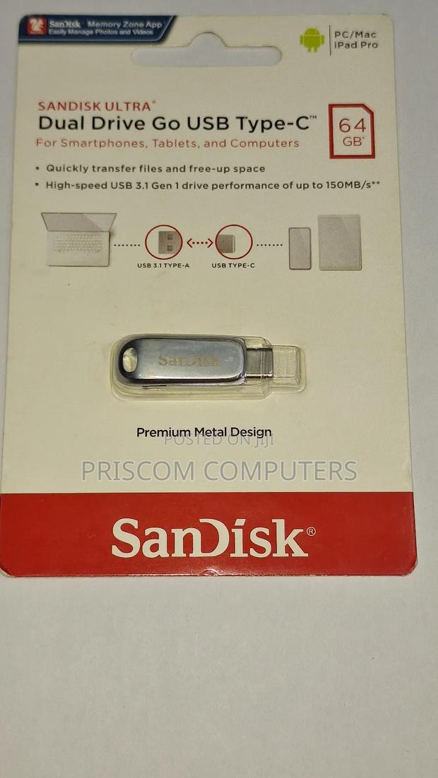 64GB Sandisk Flash Disk Drive Dual OTG USB Type C - thumbnail 3
