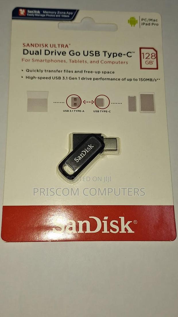 128GB Sandisk Flash Disk Drive Dual OTG USB Type C - thumbnail 2