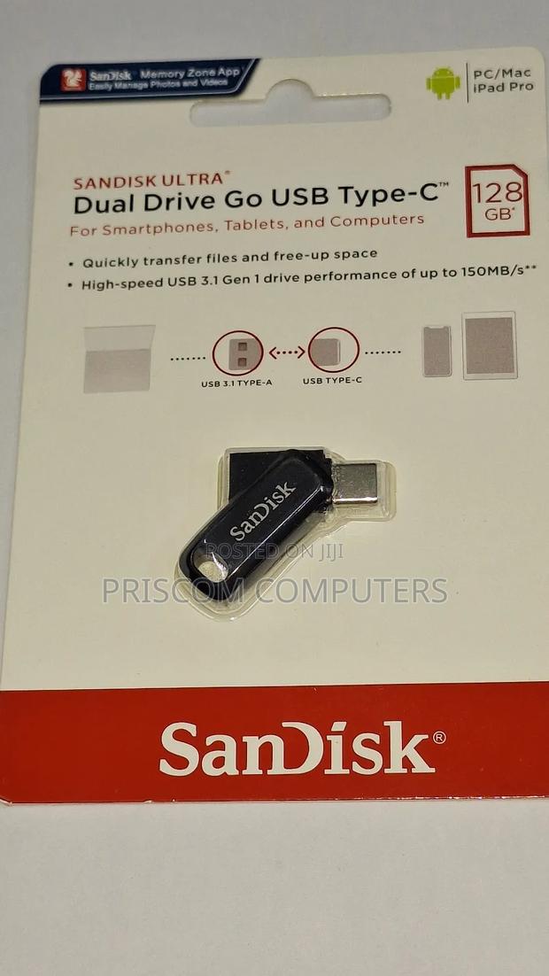 128GB Sandisk Flash Disk Drive Dual OTG USB Type C - thumbnail 3