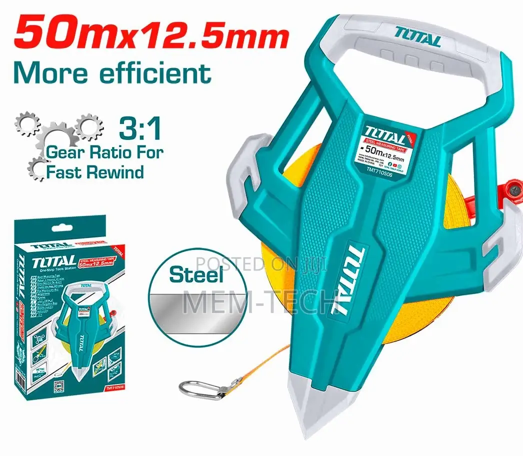Total Steel Measuring Tape 50mx12.5mm