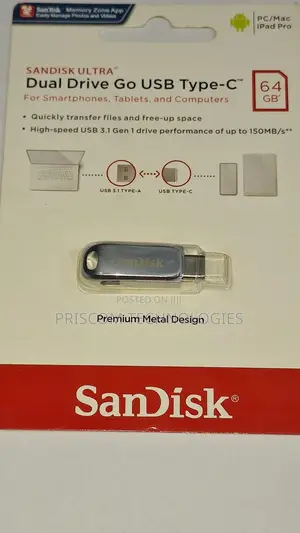 64GB Sandisk Flash Disk Flash Drive Dual OTG USB Type C