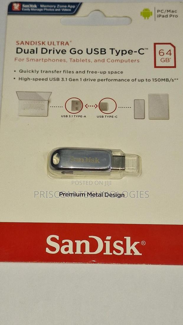 64GB Sandisk Flash Disk Flash Drive Dual OTG USB Type C - thumbnail 2