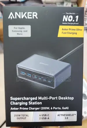 Anker Prime Charger (200w, 6 Ports, Gan)