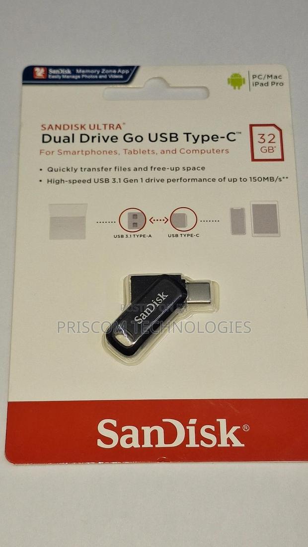 32GB Sandisk Flash Disk Flash Drive Dual OTG USB Type C - thumbnail 2