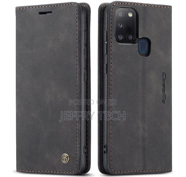 Samsung Galaxy A21S Wallet Magnetic Flip Case Black