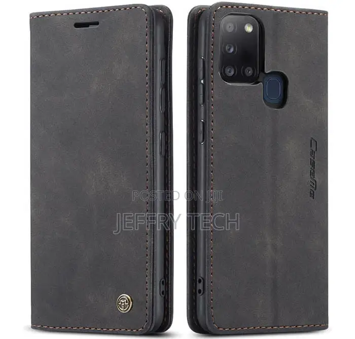 Samsung Galaxy A21S Wallet Magnetic Flip Case Black