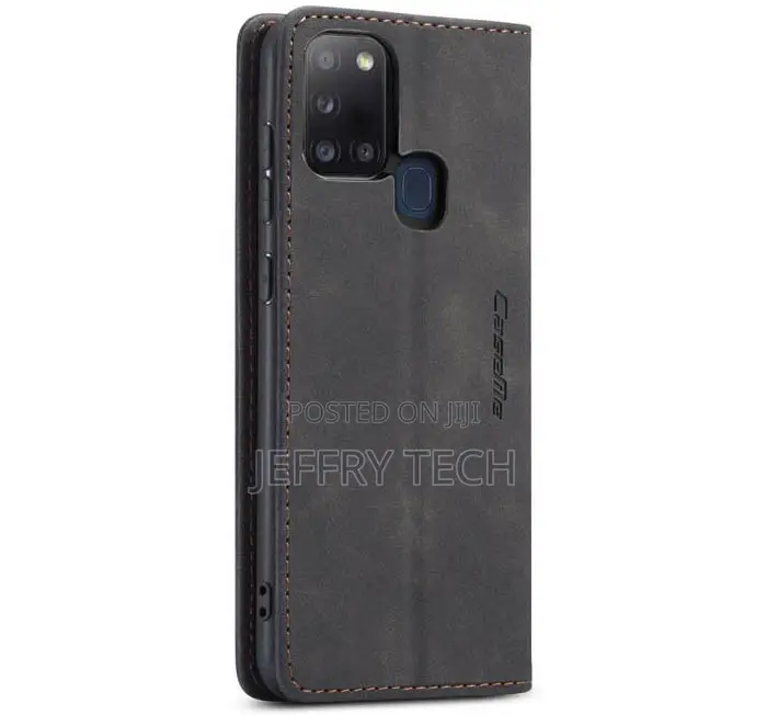 Samsung Galaxy A21S Wallet Magnetic Flip Case Black