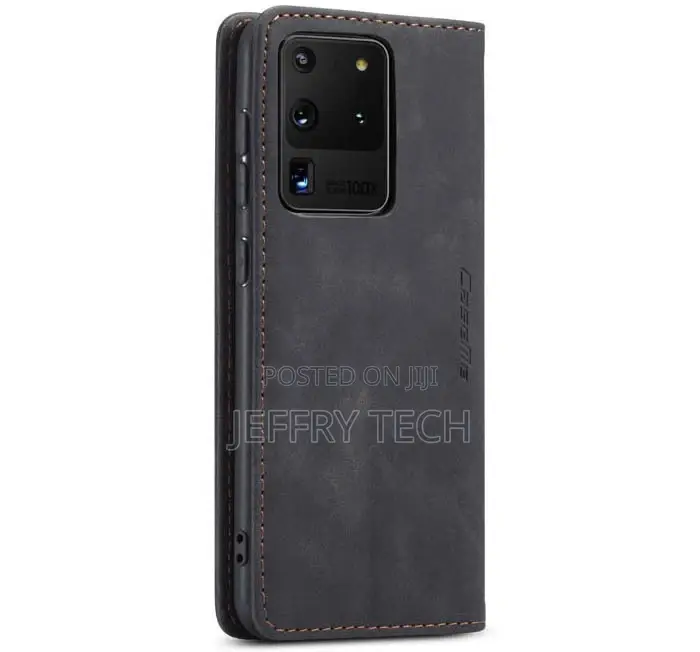Samsung Galaxy S20 Ultra Wallet Kickstand Flip Case Black