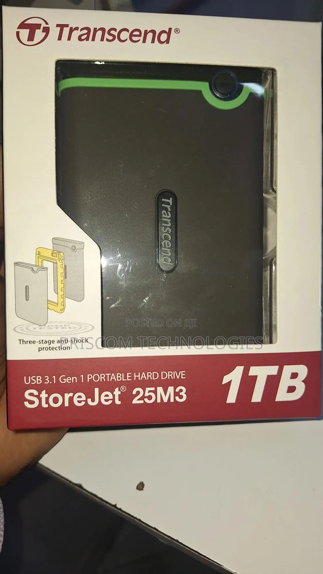 Transcend 1TB External Portable Hard Drive 3.1 GEN 1 25M3