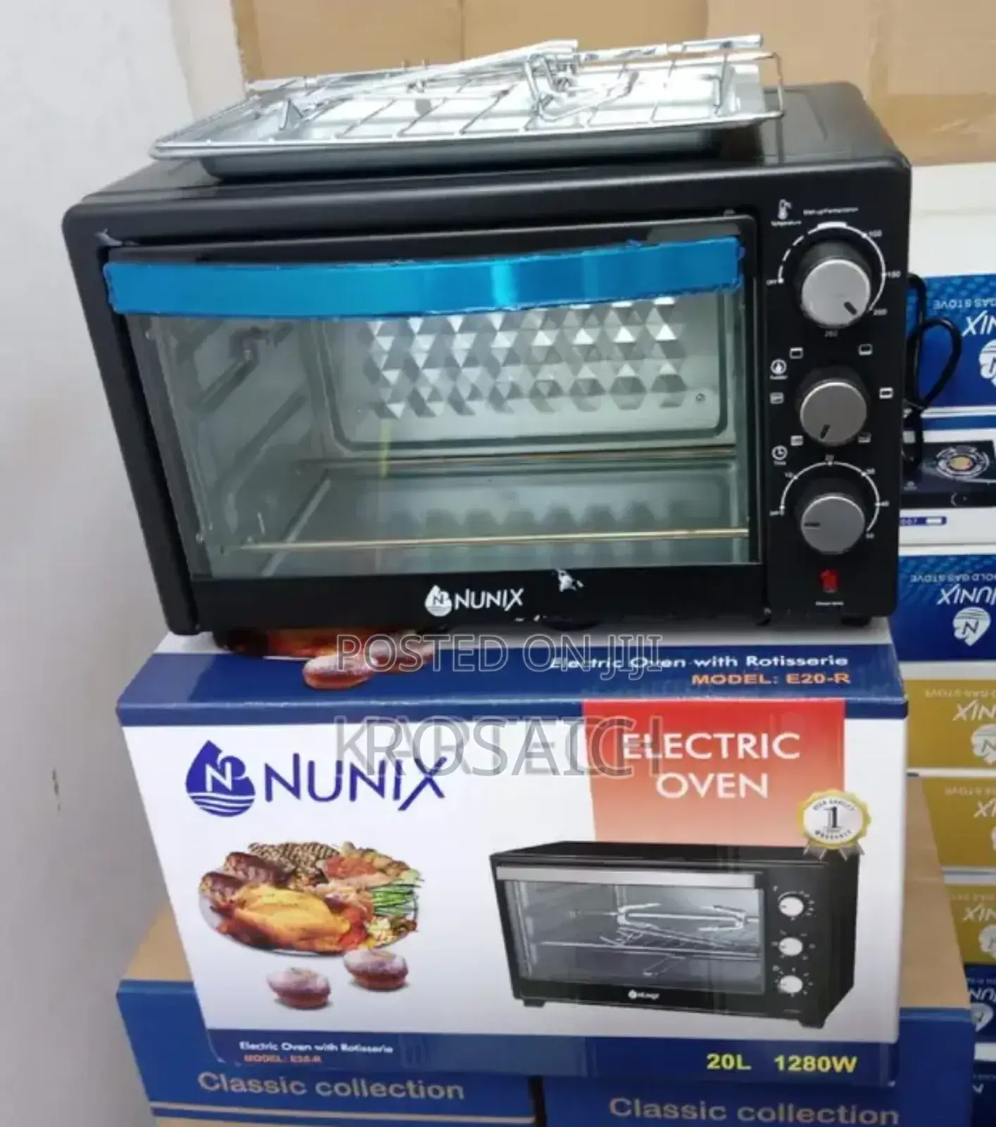 Nunix 20l Electric Oven With Grill (3 Knobs)