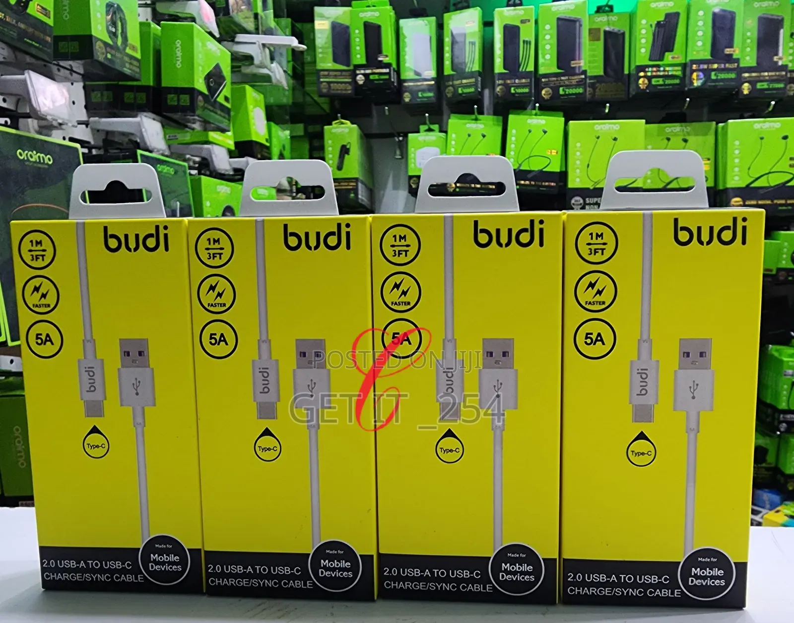 *New Product;* Budi M8J157T *5A Type C* USB Cables