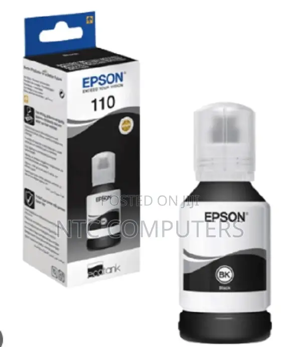 Ink Cart Epson 110 Black Ink for Eco Tank, 120 Ml