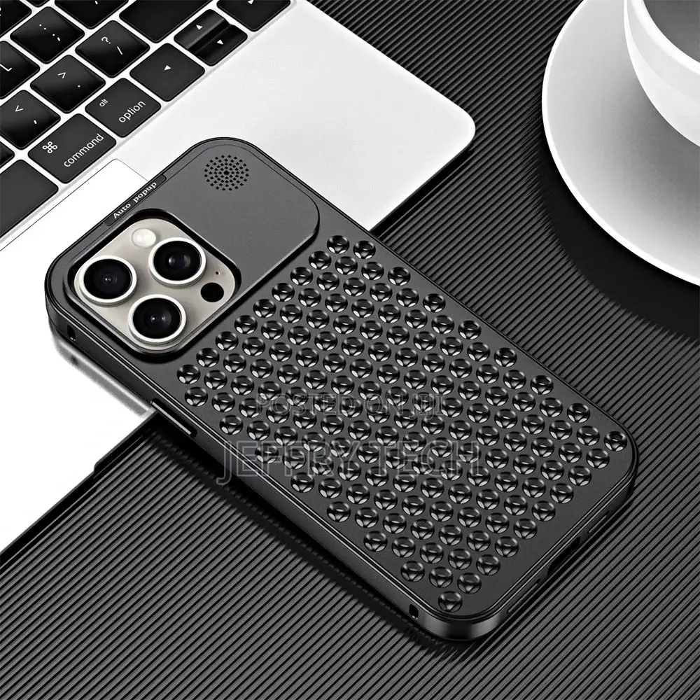 Metallic Hybrid Case With Airflow for iPhone 15 14 Pro Max
