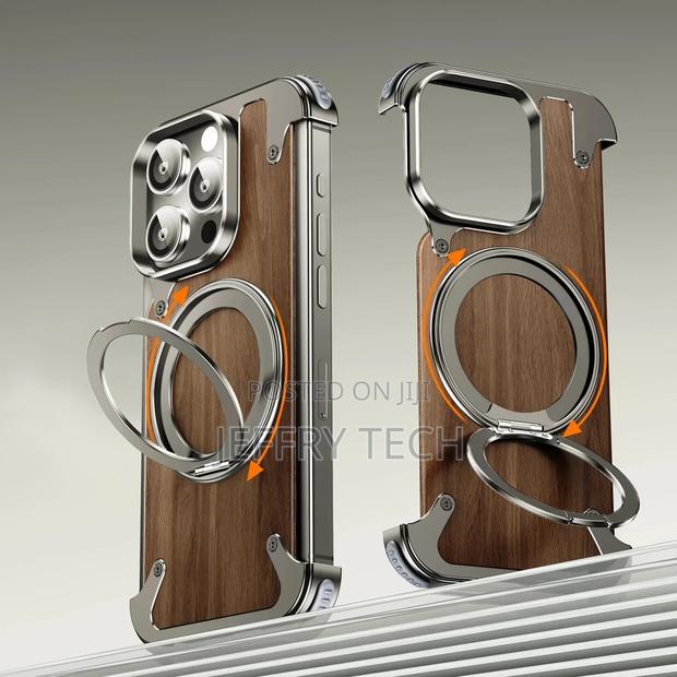 iPhone 15 Pro Max Series Wood and Metal Magsafe Case - thumbnail 2