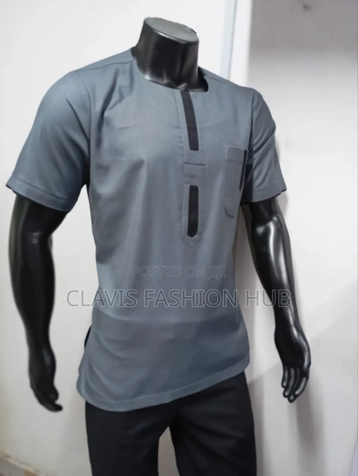 Grey Short Sleeve Shirt for Men