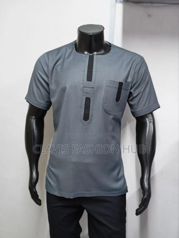 Grey Short Sleeve Shirt for Men - thumbnail 2