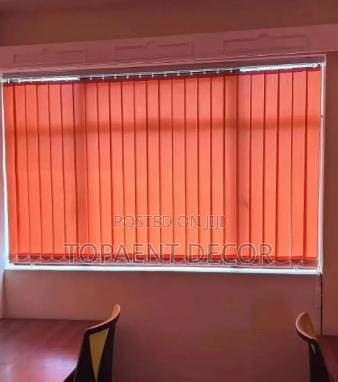 Dark Orange Study Room Vertical Office Blinds