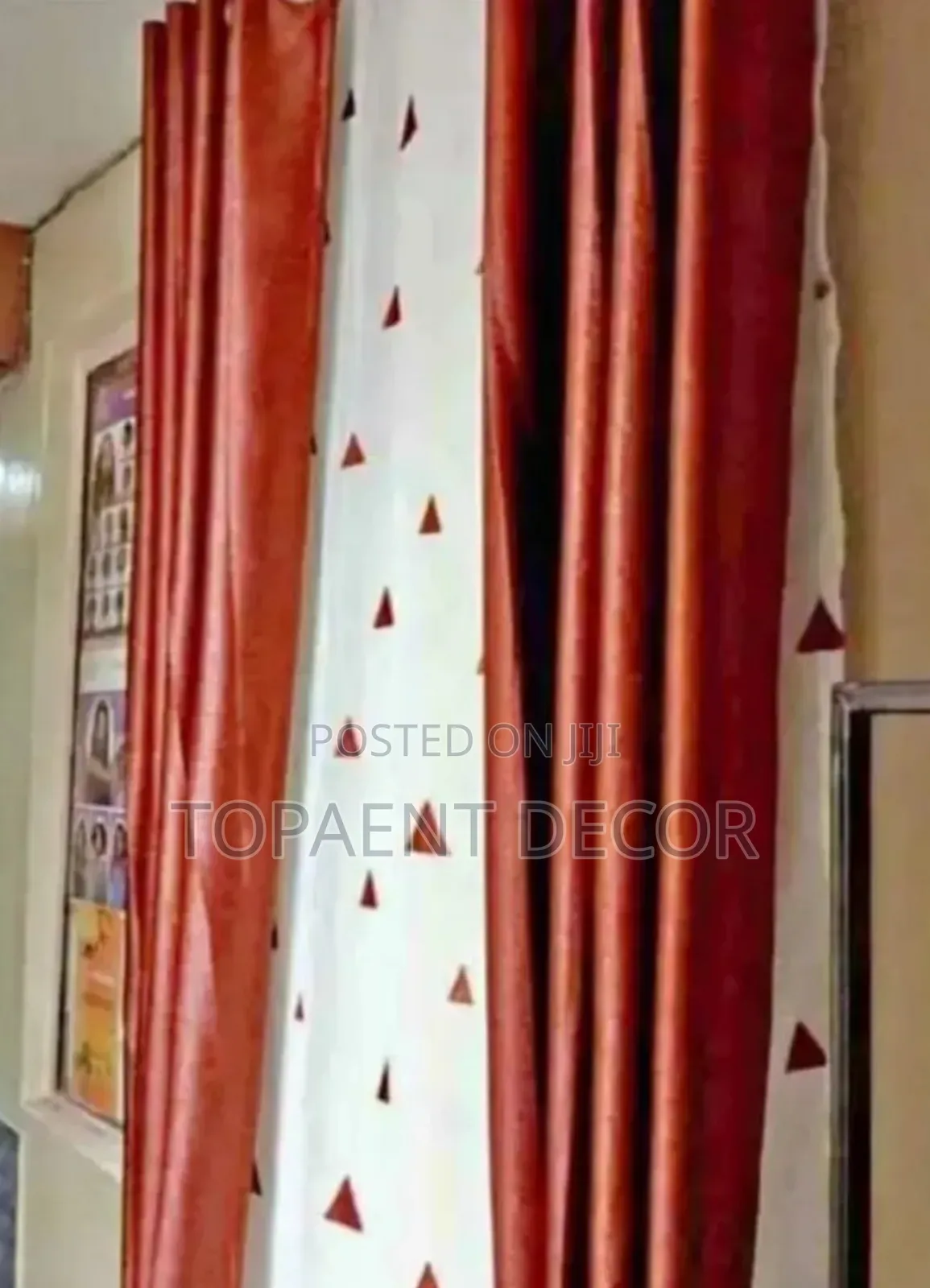 Orange Window Curtains and Matching Sheer
